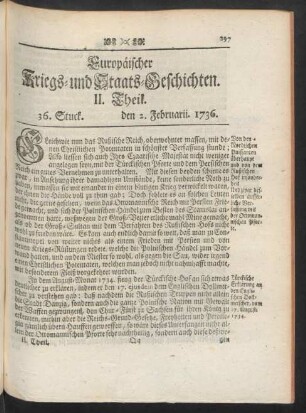 36. Stuck. den 2. Februarii. 1736.
