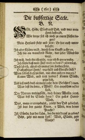 Die bußfertige Seele.