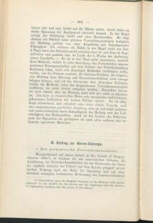 IV. Beitrag zur Nieren-Chirurgie.