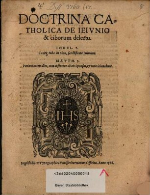 Doctrina catholica de ieiunio & ciborum delectu