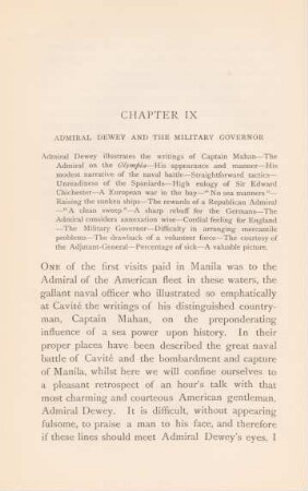 Chapter IX. Admiral Dewey and the military governor
