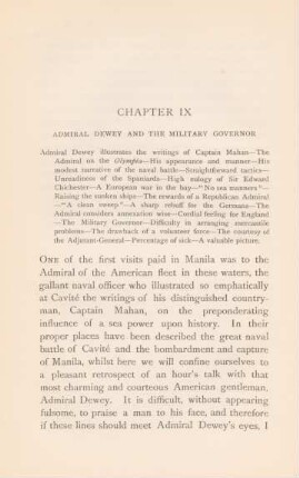 Chapter IX. Admiral Dewey and the military governor