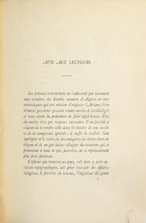 Recherche des antiquités dans le Nord de l'Afrique : Conseils aux archéologues et aux voyageurs
