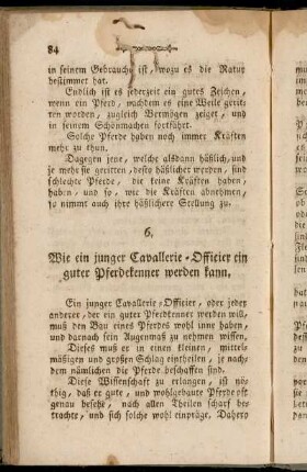 Wie ein junger Cavallerie-Officier ein guter Pferdekenner werden kann.