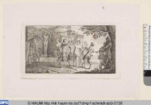 Tanzende Nymphen und Satyrn