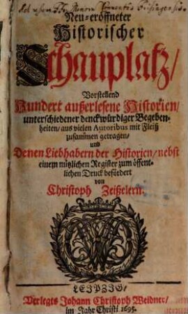 Neu-eröffneter historischer Schauplatz