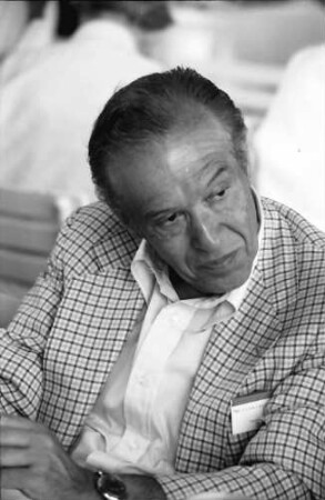1979 Nobelpreisträgertagung Physik; Bayrisches Frühstück (26.6.79): Julian Schwinger