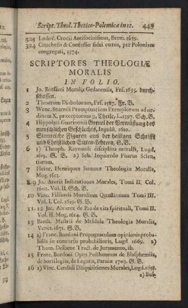 449-513, Scriptores Theologiae Moralis