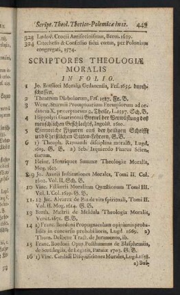 449-513, Scriptores Theologiae Moralis