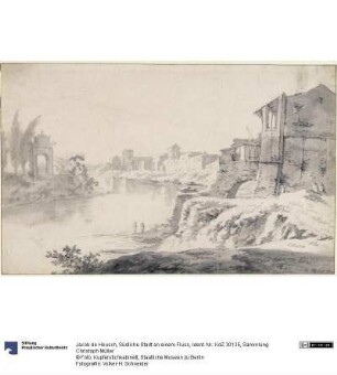 Südliche Stadt an einem Fluss