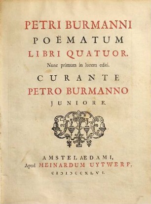 Petri Burmanni Poematum libri quatuor