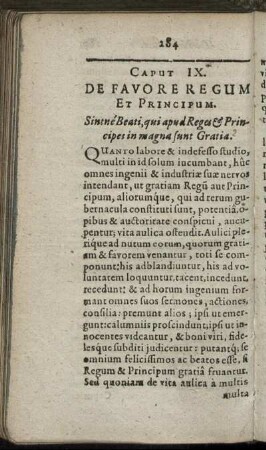 Caput IX. De Favore Regum Et Principum.