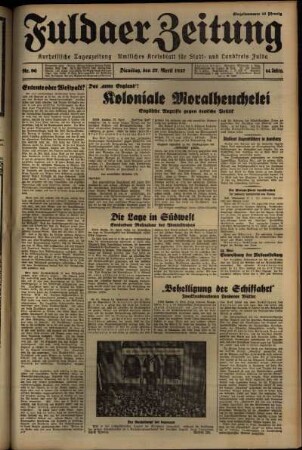 Ausgabe vom Dienstag, den 27. April 1937.