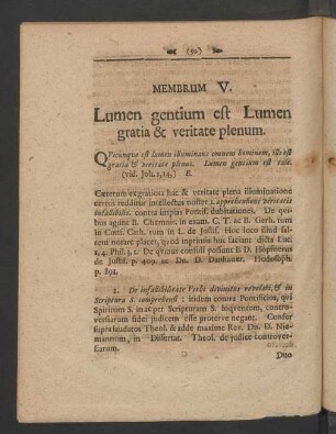 Membrum V. Lumen gentium est Lumen gratia & veritate plenum