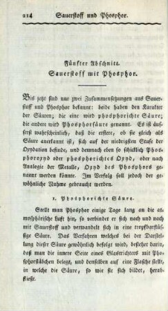 Fünfter Abschnitt. Sauerstoff mit Phosphor