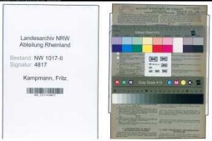 Entnazifizierung Fritz Kampmann , geb. 05.05.1885 (Lohnbuchhalter)