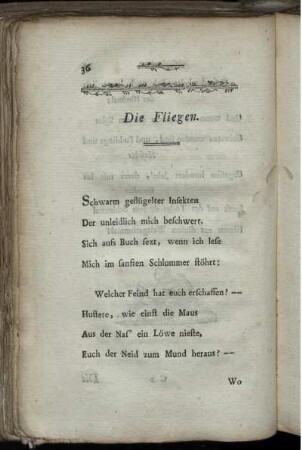 Die Fliegen. - Trost und Vermahnung.