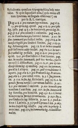 Sphalmata quædam typographica heic notabo.