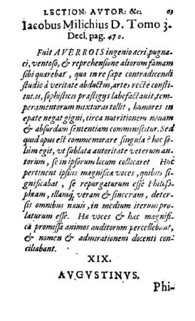 XIX. Avgvstinvs. Philippus Tom I. Declamat. pag 314
