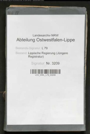 Bau der Eisenbahn von Detmold nach Sandebeck, Band 7