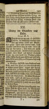 XXI. Ubung im Glauben und Liebe.