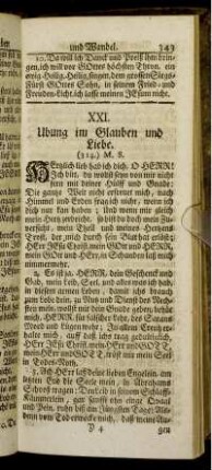 XXI. Ubung im Glauben und Liebe.