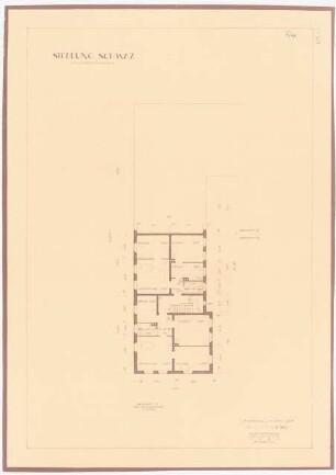 Südtiroler Siedlung, Schwaz: Volkswohnungen, Abschnitt V: Grundriss Erdgeschoss 1:100 (Zeichnung des Architekten)