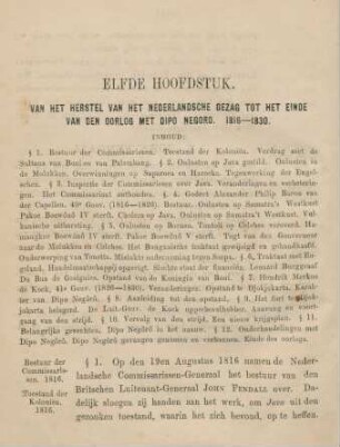 Elfde hoofdstuk. Van het herstel van het Nederlandsche gezag tot het einde van den oorlog met Dipo Negoro. 1816-1830