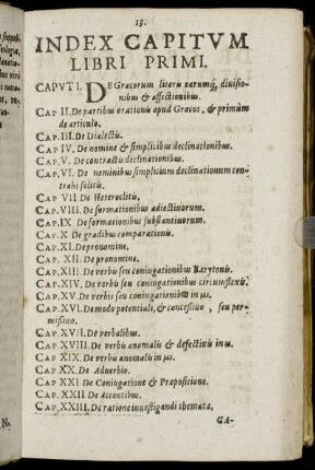 Index Capitum Libri Primi.