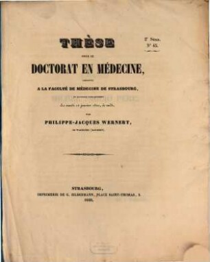 Thèse pour le Doctorat en médecine