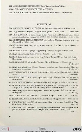 Steinzeug (Nr. 325-351c)
