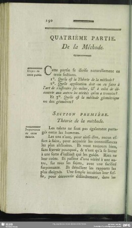 Quatrieme Partie. De la Methode
