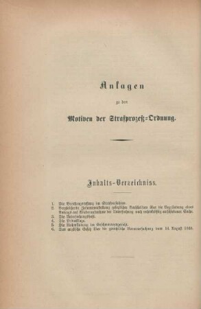 Anlagen zu den Motiven der Strafprozeß-Ordnung