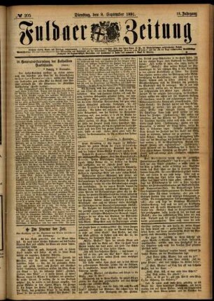 Ausgabe vom Dienstag, den 08. September 1891.