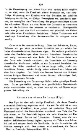 Katarrh der oberen Luftwege (Pipa).