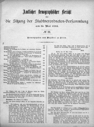Nr. 22, 24. Mai 1883