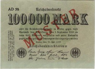 100000 Mark - Muster