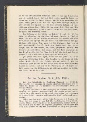 Aus den Vereinen für ärztliche Mission