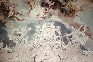 Apollo mit Aurora und den neun Musen
