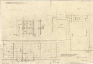 Fischer, Theodor; Bad Tölz (Bayern); Gewerbehalle - Nebenräume der Halle (Grundriss, Ansicht,Schnitt, Detail)