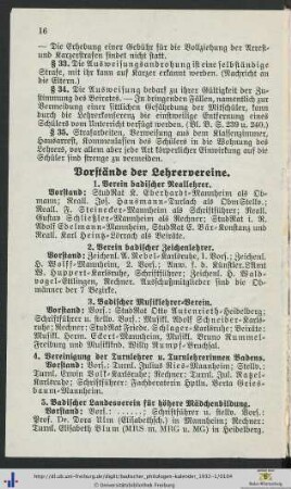 Vorstände der Lehrervereine.