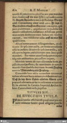 Titulus XIV. De Effectibus Tutelae