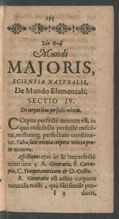 Sectio IV. De corporibus perfecte mixtis.