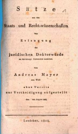 Sätze aus den Staats- und Rechtswissenschaften