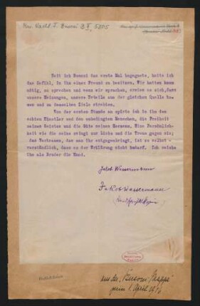 Briefabschrift an Ferruccio Busoni : 01.04.1916