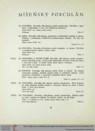 Míšeňský porculán (Nr. 157-169a)