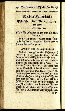 Viertdtes Hauptstück: Pflichten der Verehlichten.
