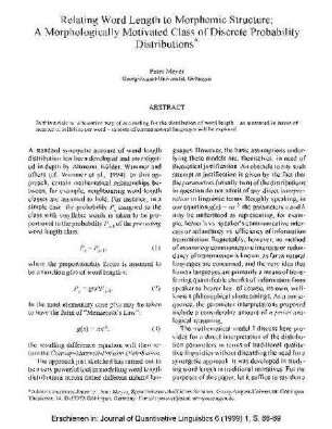 Relating Word Length to Morphemic Structure: A Morphologically Motivated Class of Discrete Probability Distributions