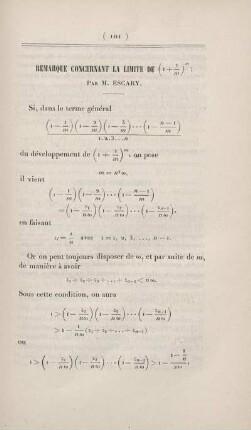 Remarque concernant la limite de ...
