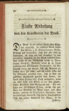Fünfte Abtheilung von den Krankheiten der Brust.
